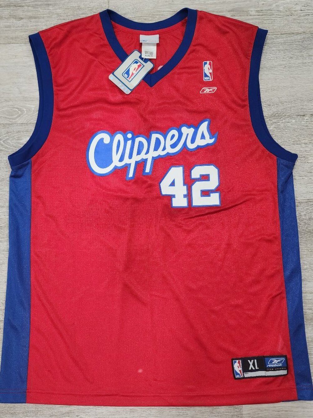 NWT Reebok NBA #42 Elton Brand LA Clippers Authentic Red Jersey Men's XL
